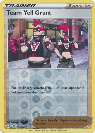 Sword &amp; Shield - 184/202 - Team Yell Grunt - Reverse Holo