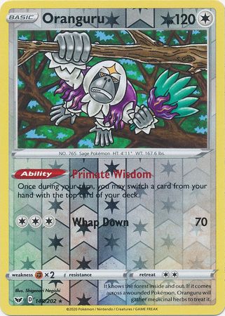 Sword &amp; Shield - 148/202 - Oranguru - Reverse Holo