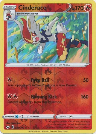 Sword &amp; Shield - 035/202 - Cinderace - Reverse Holo