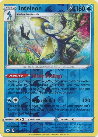 Sword &amp; Shield - 058/202 - Inteleon - Reverse Holo