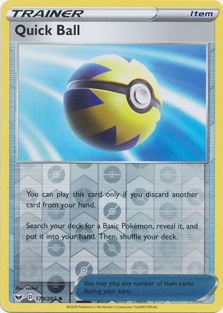 Sword &amp; Shield - 179/202 - Quick Ball - Reverse Holo