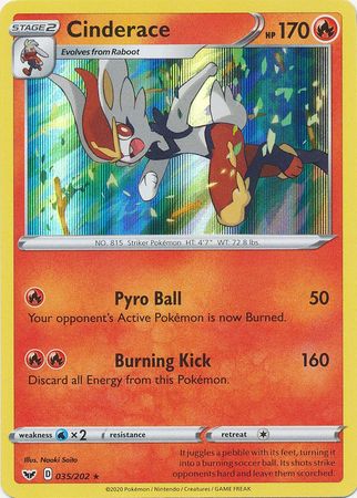 Sword &amp; Shield - 035/202 - Cinderace - Holo
