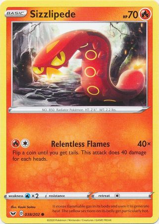 Sword &amp; Shield - 038/202 - Sizzlipede