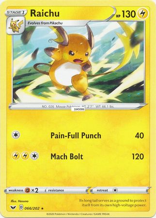 Sword &amp; Shield - 066/202 - Raichu
