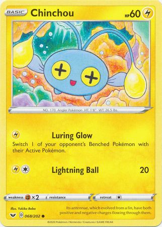 Sword &amp; Shield - 068/202 - Chinchou