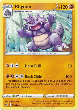 Sword &amp; Shield - 098/202 - Rhydon
