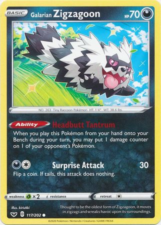 Sword &amp; Shield - 117/202 - Galarian Zigzagoon