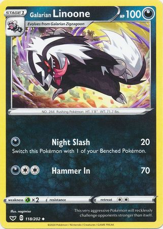 Sword &amp; Shield - 118/202 - Galarian Linoone