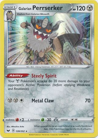 Sword &amp; Shield - 128/202 - Galarian Perrserker - Holo