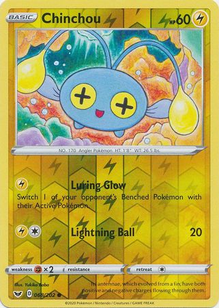 Sword &amp; Shield - 068/202 - Chinchou - Reverse Holo