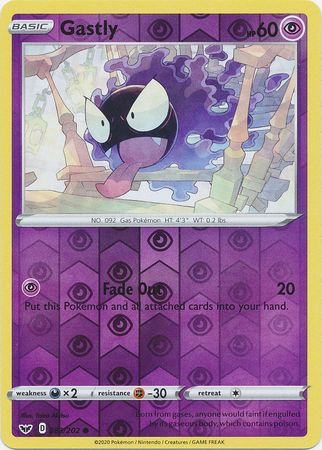 Sword &amp; Shield - 083/202 - Gastly - Reverse Holo