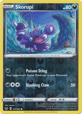 Sword &amp; Shield - 121/202 - Skorupi - Reverse Holo