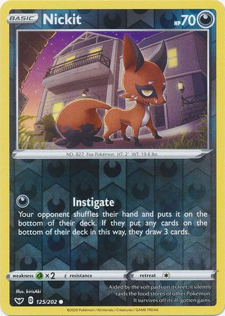 Sword &amp; Shield - 125/202 - Nickit - Reverse Holo