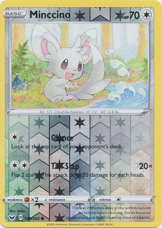 Sword &amp; Shield - 145/202 - Minccino - Reverse Holo