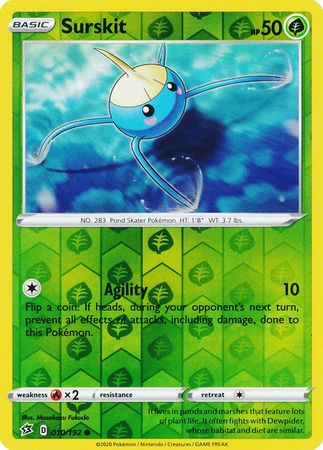 Rebel Clash - 010/192 - Surskit - Reverse Holo