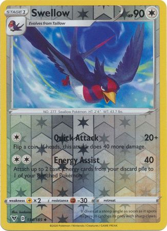 Vivid Voltage - 134/185 - Swellow - Reverse Holo