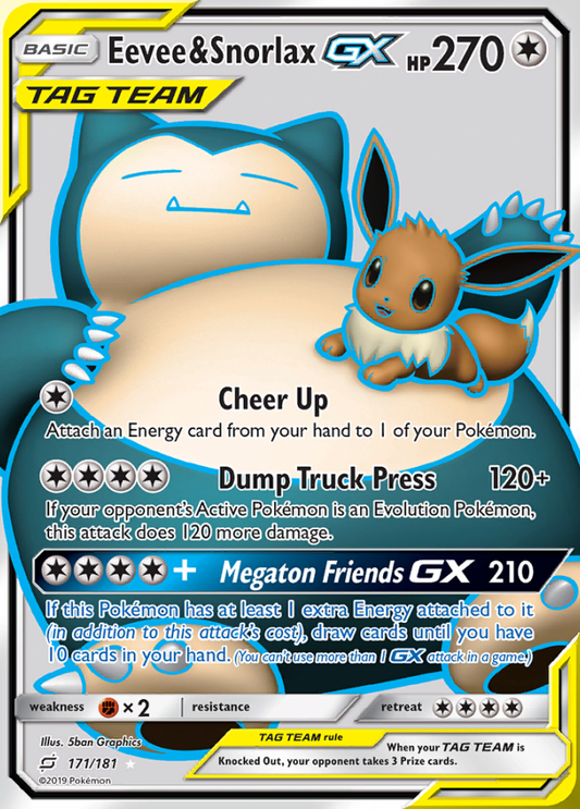 Team Up - 171/181 - Eevee &amp; Snorlax GX (Tag Team)