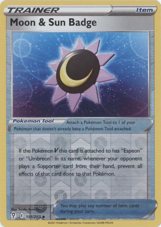 Evolving Skies - 151/203 - Moon &amp; Sun Badge - Reverse Holo