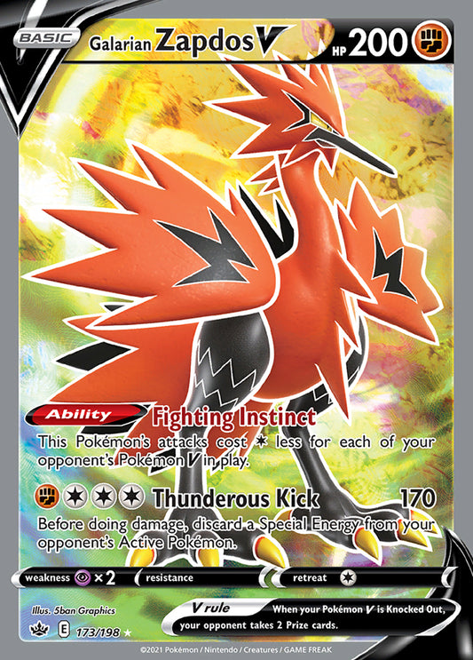 Chilling Reign - 173/198 - Galarian Zapdos V