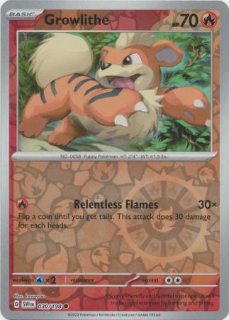 Scarlet &amp; Violet - 030/198 - Growlithe - Reverse Holo