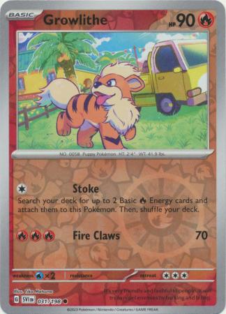 Scarlet &amp; Violet - 031/198 - Growlithe - Reverse Holo