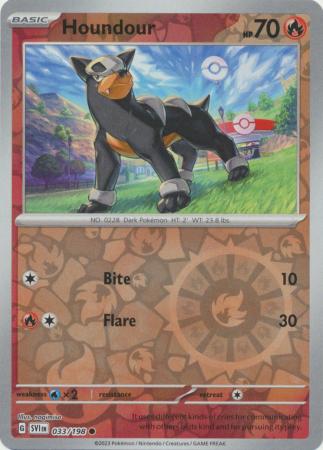 Scarlet &amp; Violet - 033/198 - Houndour - Reverse Holo