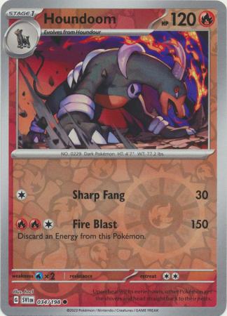 Scarlet &amp; Violet - 034/198 - Houndoom - Reverse Holo