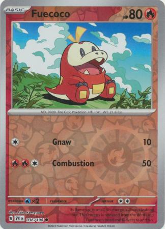 Scarlet &amp; Violet - 036/198 - Fuecoco - Reverse Holo