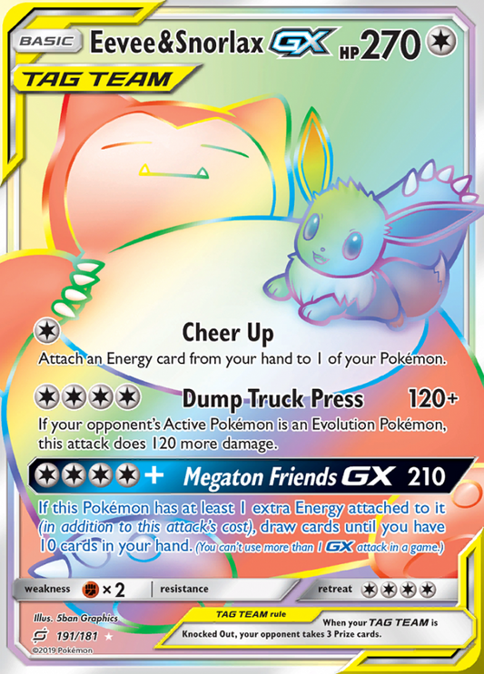 Team Up - 191/181 - Eevee &amp; Snorlax GX (Tag Team)