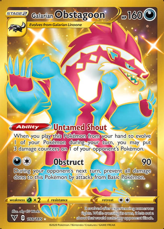 Vivid Voltage - 198/185 - Galarian Obstagoon (Gold)