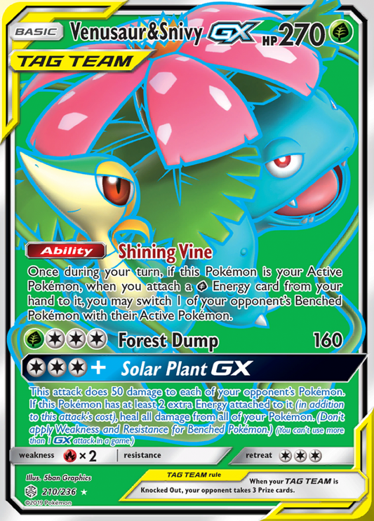 Cosmic Eclipse - 210/236 - Venusaur &amp; Snivy GX (Tag Team)