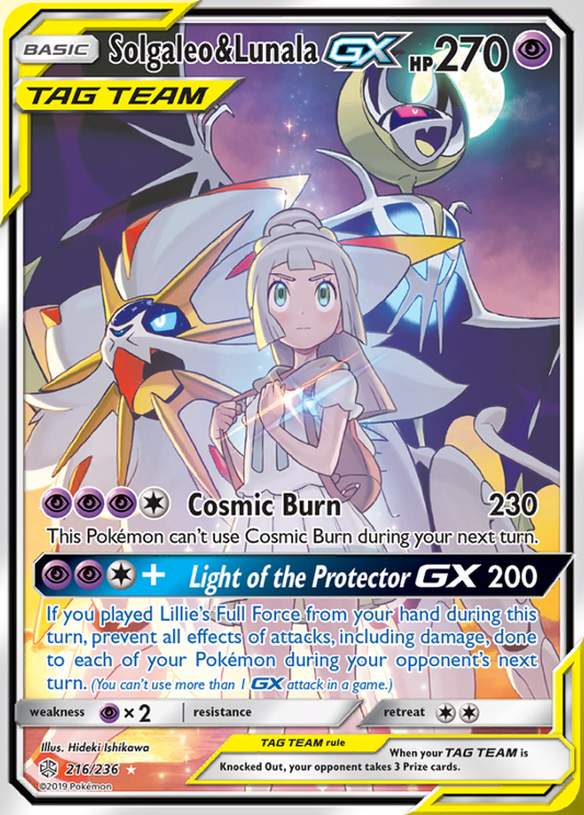 Cosmic Eclipse - 216/236 - Solgaleo &amp; Lunala GX (Tag Team)