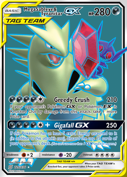 Unified Minds - 225/236 - Mega Sableye &amp; Tyranitar GX (Tag Team)