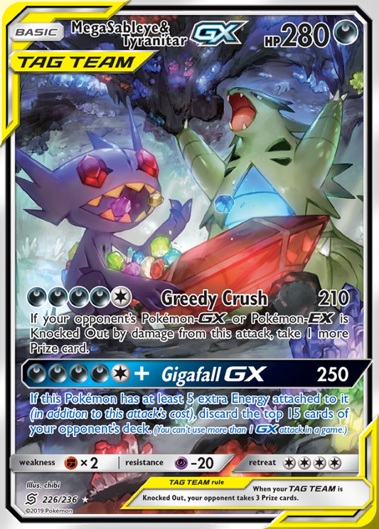 Unified Minds - 226/236 - Mega Sableye &amp; Tyranitar GX (Tag Team)