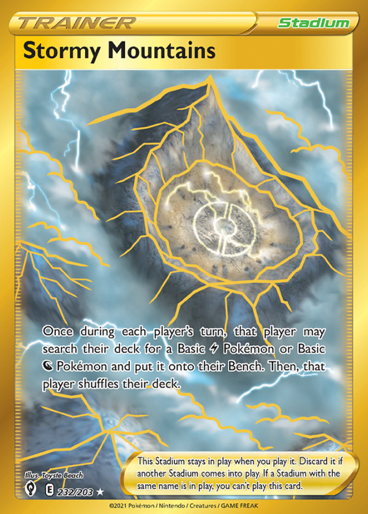 Evolving Skies - 232/203 - Stormy Mountains (Gold)