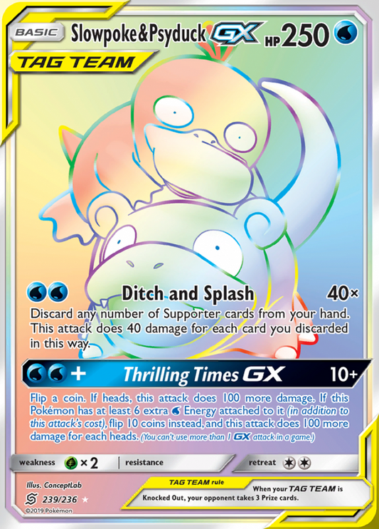 Unified Minds - 239/236 - Slowpoke &amp; Psyduck GX (Tag Team)