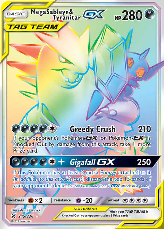 Unified Minds - 245/236 - Mega Sableye &amp; Tyranitar GX (Tag Team)
