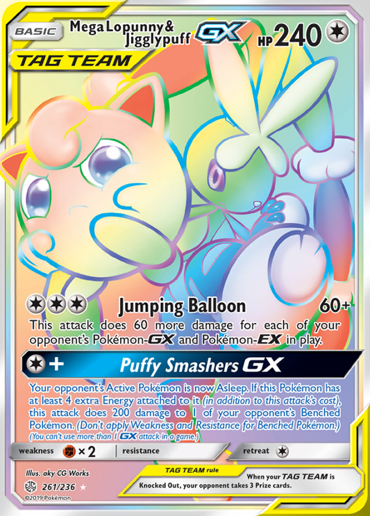 Cosmic Eclipse - 261/236 - Mega Lopunny &amp; Jigglypuff GX (Tag Team)