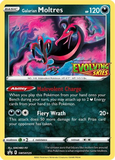 Black Star Promos - SWSH125 - Galarian Moltres - Pre-Release Holo