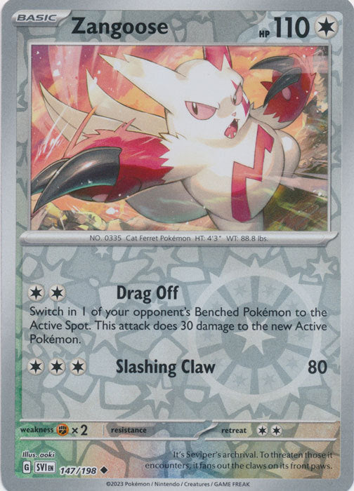 Scarlet &amp; Violet - 147/198 - Zangoose - Reverse Holo