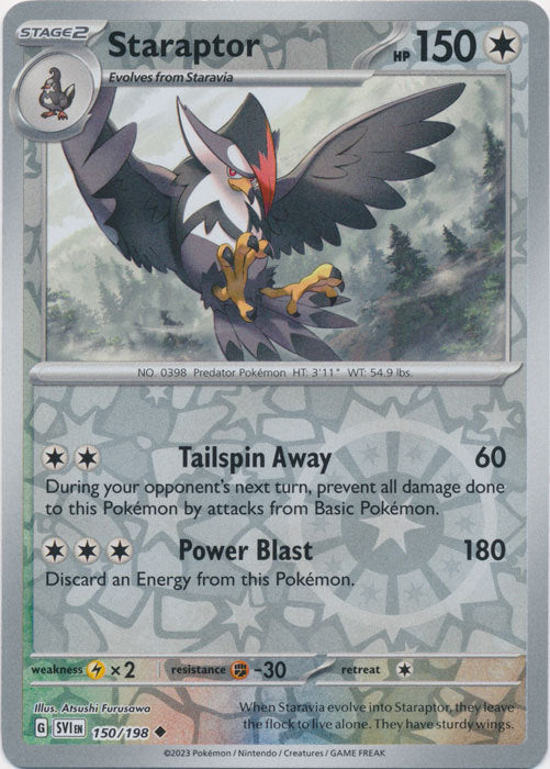 Scarlet &amp; Violet - 150/198 - Staraptor - Reverse Holo