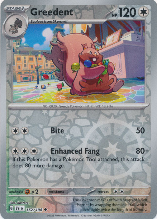 Scarlet &amp; Violet - 152/198 - Greedent - Reverse Holo