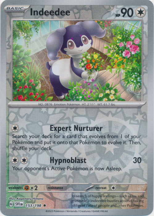 Scarlet &amp; Violet - 153/198 - Indeedee - Reverse Holo