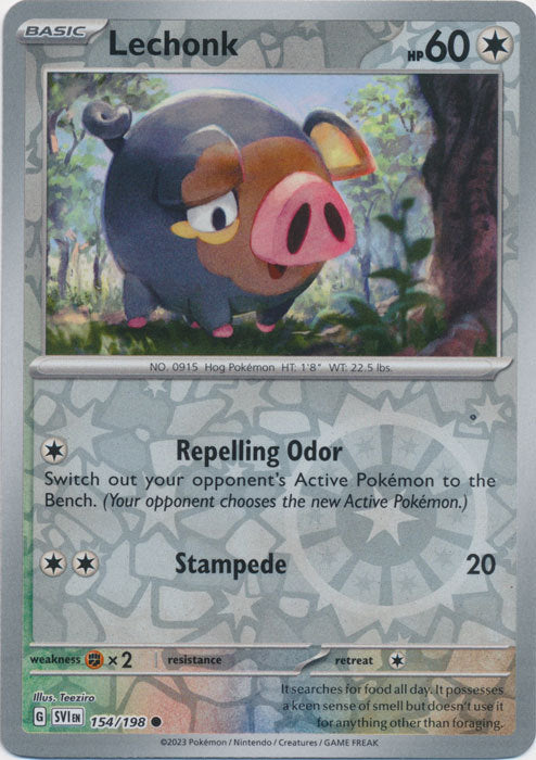 Scarlet &amp; Violet - 154/198 - Lechonk - Reverse Holo