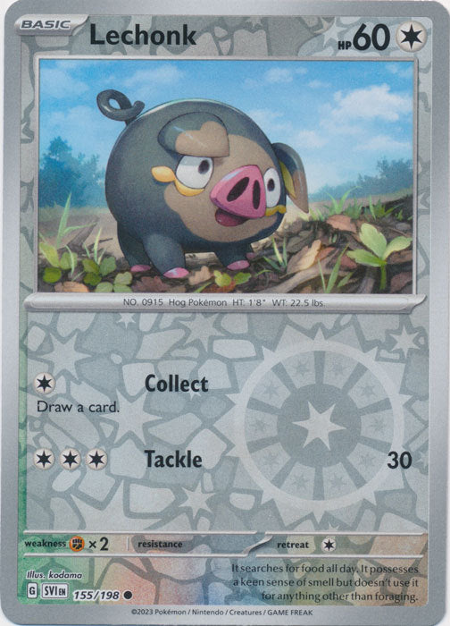 Scarlet &amp; Violet - 155/198 - Lechonk - Reverse Holo