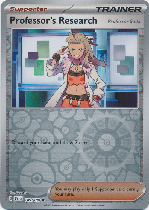 Scarlet &amp; Violet - 189/198 - Professor's Research (Professor Sada) - Reverse Holo