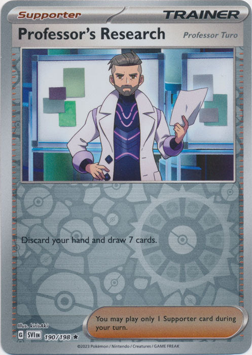 Scarlet &amp; Violet - 190/198 - Professor's Research (Professor Turo) - Reverse Holo