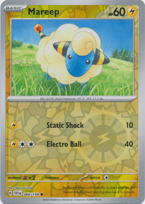 Scarlet &amp; Violet - 066/198 - Mareep - Reverse Holo