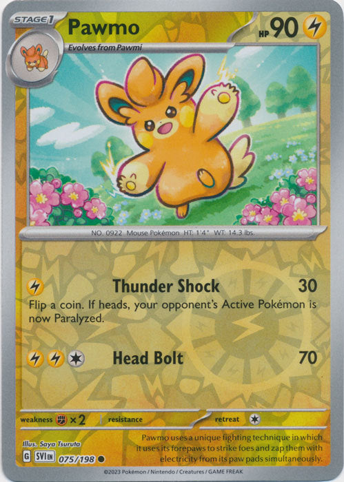 Scarlet &amp; Violet - 075/198 - Pawmo - Reverse Holo