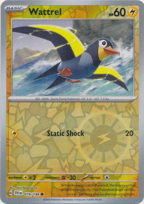 Scarlet &amp; Violet - 078/198 - Wattrel - Reverse Holo